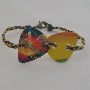 Yellow Rainbow guitar pick bracelet